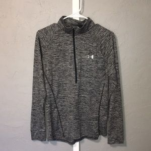 Under Armor light quarter zip, light grey and black, Size L
